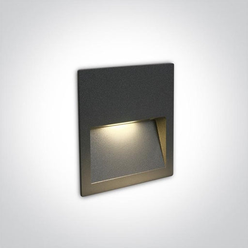 Wall Light Recessed Anthracite Rectangular Warm White LED Outdoor LED built in 300lm 3W Die Cast One Light SKU:68068A/AN/W - Toplightco