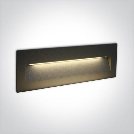 Wall Light Recessed Anthracite Rectangular Warm White LED Outdoor LED built in 550lm 6W Die Cast One Light SKU:68068C/AN/W - Toplightco