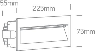 Wall Light Recessed Grey Rectangular Warm White LED Outdoor LED built in 550lm 6W Die Cast One Light SKU:68068C/G/W - Toplightco