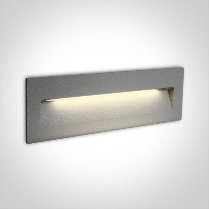 Wall Light Recessed Grey Rectangular Warm White LED Outdoor LED built in 550lm 6W Die Cast One Light SKU:68068C/G/W - Toplightco