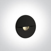 Wall Light Recessed Black Circular Warm White LED Outdoor 50lm Aluminium One Light SKU:68070/B/W - Toplightco