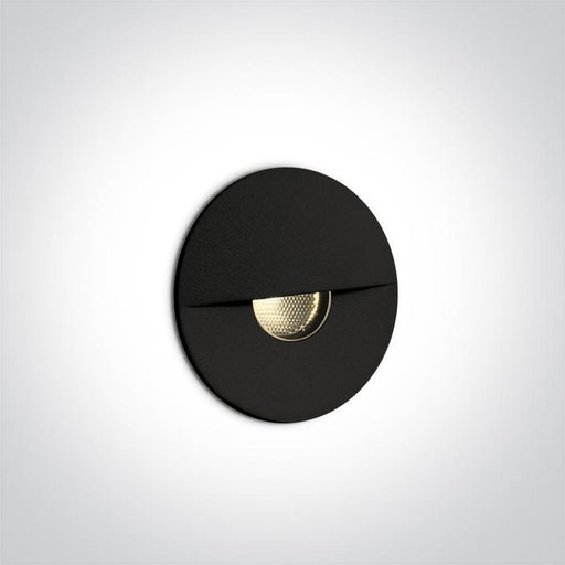 Wall Light Recessed Black Circular Warm White LED Outdoor 50lm Aluminium One Light SKU:68070/B/W - Toplightco