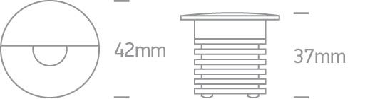 Wall Light Recessed Black Circular Warm White LED Outdoor 50lm Aluminium One Light SKU:68070/B/W - Toplightco