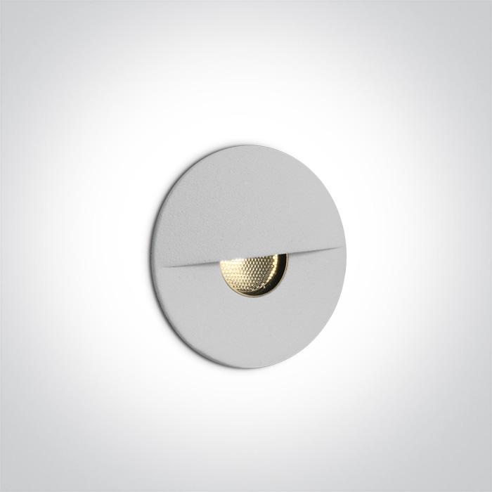 Wall Light White Circular Warm White LED Outdoor 50lm Aluminium One Light SKU:68070/W/W - Toplightco