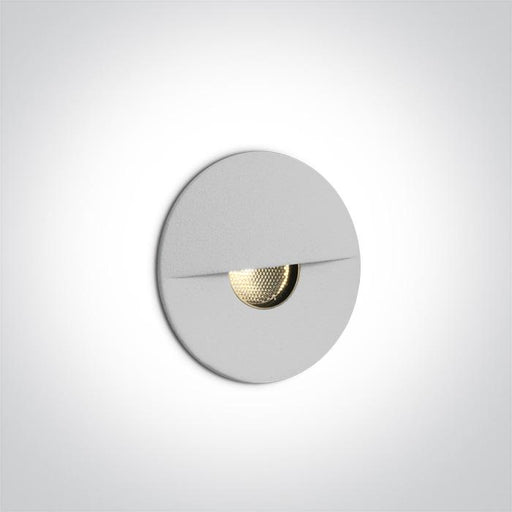 Wall Light White Circular Warm White LED Outdoor 50lm Aluminium One Light SKU:68070/W/W - Toplightco