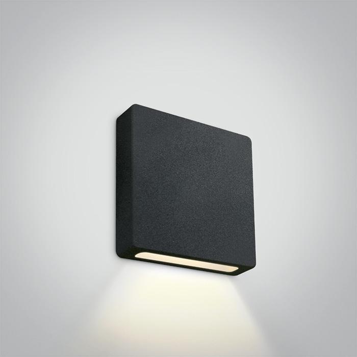 Wall Light Recessed Black Rectangular Warm White LED Outdoor 100lm Aluminium One Light SKU:68074A/B/W - Toplightco