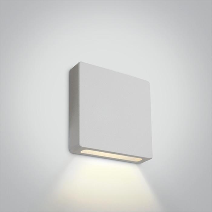 Wall Light White Rectangular Warm White LED Outdoor 100lm Aluminium One Light SKU:68074A/W/W - Toplightco