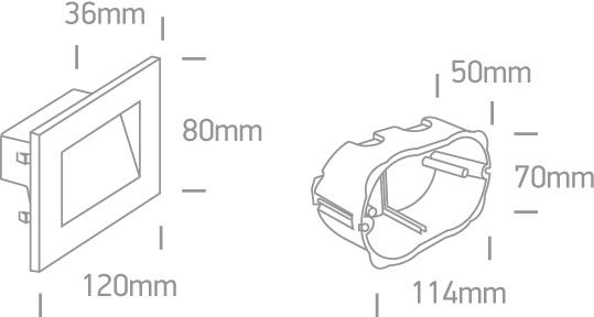 Wall Light White Rectangular Warm White LED Outdoor LED built in 300lm 4W Glass One Light SKU:68076/W/W - Toplightco