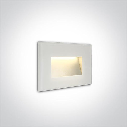 Wall Light White Rectangular Warm White LED Outdoor LED built in 300lm 4W Glass One Light SKU:68076/W/W - Toplightco