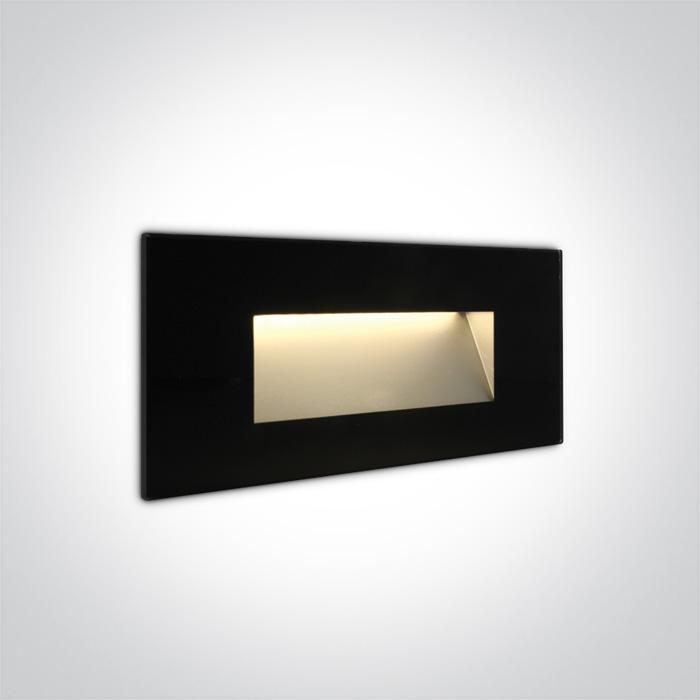 Wall Light Recessed Black Rectangular Warm White LED Outdoor LED built in 350lm 5W Glass One Light SKU:68076A/B/W - Toplightco