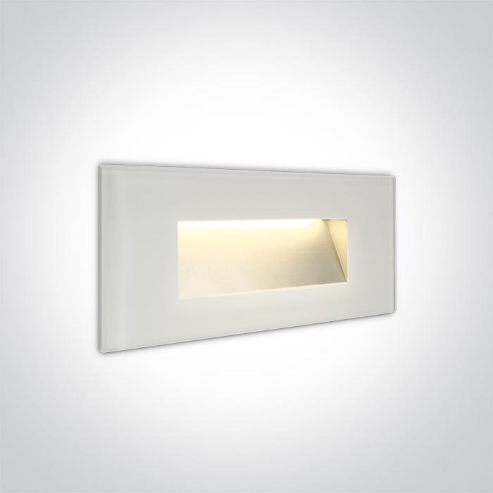 Wall Light White Rectangular Warm White LED Outdoor LED built in 350lm 5W Glass One Light SKU:68076A/W/W - Toplightco