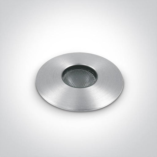 Inground Light Aluminium Circular Warm White LED Outdoor 80lm Natural Aluminium One Light SKU:69042/AL/W - Toplightco