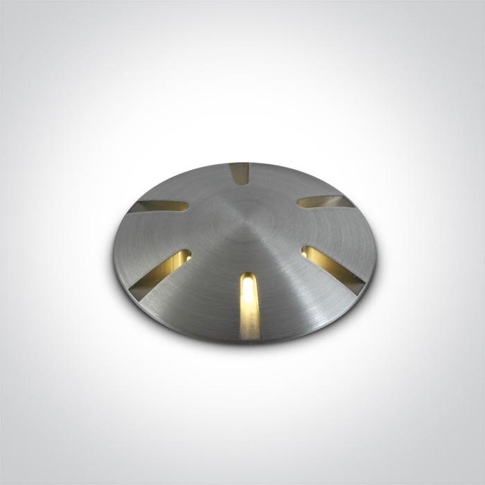 Inground Light Aluminium Circular Warm White LED Outdoor 80lm Natural Aluminium One Light SKU:69044/AL/W - Toplightco