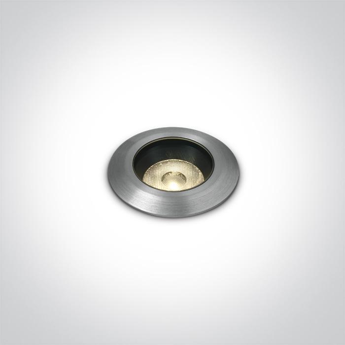Inground Light Aluminium Circular Warm White LED Outdoor 240lm Natural Aluminium One Light SKU:69056A/W - Toplightco