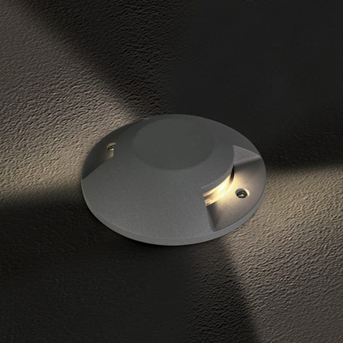 Ground Light Grey Circular Warm White LED Outdoor LED built in 600lm 2x6W Die Cast One Light SKU:69058B/G/W - Toplightco