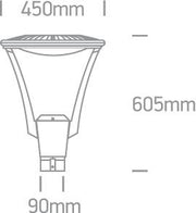 Park Light Anthracite Circular Cool White LED Outdoor LED built in 4000lm 50W Die Cast One Light SKU:70105/AN/C - Toplightco