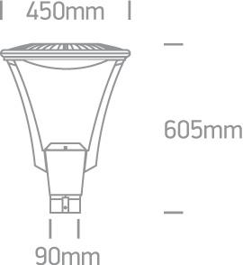 Park Light Anthracite Circular Cool White LED Outdoor LED built in 4000lm 50W Die Cast One Light SKU:70105/AN/C - Toplightco