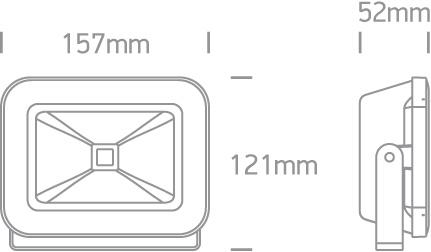 Floodlight Anthracite Rectangular Warm White LED Outdoor LED built in 700lm 10W Die Cast One Light SKU:7028A/AN/W - Toplightco