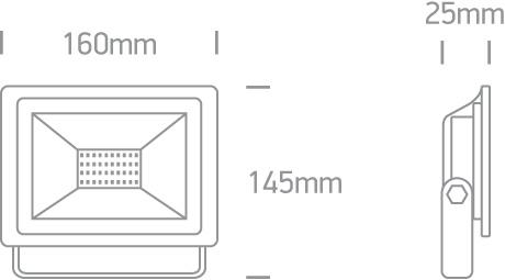 Floodlight Black Rectangular Cool White LED Outdoor LED built in 2700lm 30W Die Cast One Light SKU:7028CB/B/C - Toplightco