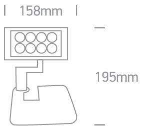 Floodlight Anthracite Rectangular Cool White LED Outdoor LED built in 600lm 8x1W Die Cast One Light SKU:7030/AN/C - Toplightco