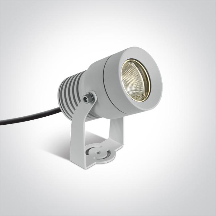 Garden Spike Light White Circular Warm White LED Outdoor LED built in 850lm 10W Aluminium One Light SKU:7046/W/W - Toplightco
