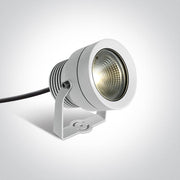 Garden Spike Light White Circular Warm White LED Outdoor LED built in 1800lm 20W Aluminium One Light SKU:7047/W/W - Toplightco