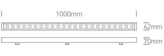 Floodlight Grey Rectangular RGB LED Dimmable Outdoor Aluminium One Light SKU:7055B/RGB - Toplightco