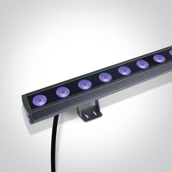 Floodlight Grey Rectangular RGB LED Dimmable Outdoor Aluminium One Light SKU:7055B/RGB - Toplightco