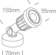 Garden Spike Light Black Circular Warm White LED Outdoor LED built in 400lm 5W Plastic One Light SKU:7070/W - Toplightco
