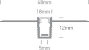 LED Strip Profile Aluminium 2m Rectangular Aluminium One Light SKU:7900TR/AL - Toplightco