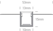 LED Strip Profile Aluminium 2m Rectangular Aluminium One Light SKU:7901TR/AL - Toplightco
