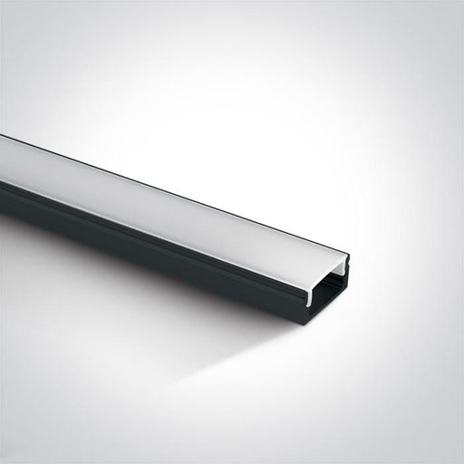 LED Strip Profile Black 2m RectangularAluminium One Light SKU:7902/B - Toplightco