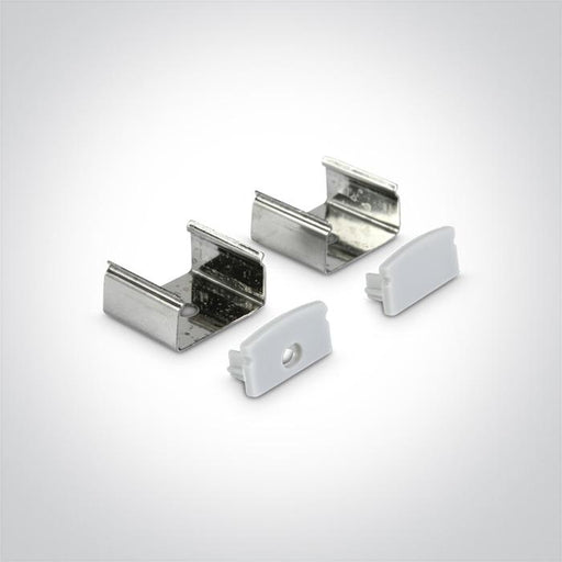 LED Strip Profile White 2m Rectangular Aluminium One Light SKU:7902/W - Toplightco