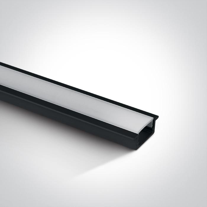 LED Strip Profile Black 2m RectangularAluminium One Light SKU:7902R/B - Toplightco