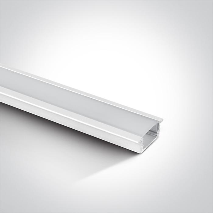 LED Strip Profile White 2m Rectangular Aluminium One Light SKU:7902R/W - Toplightco