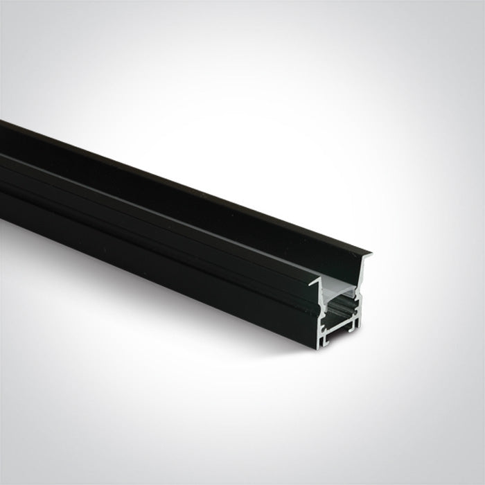 Black Recessed Profile 2m + Pc Opal Diffuser Dark Light - Toplightco