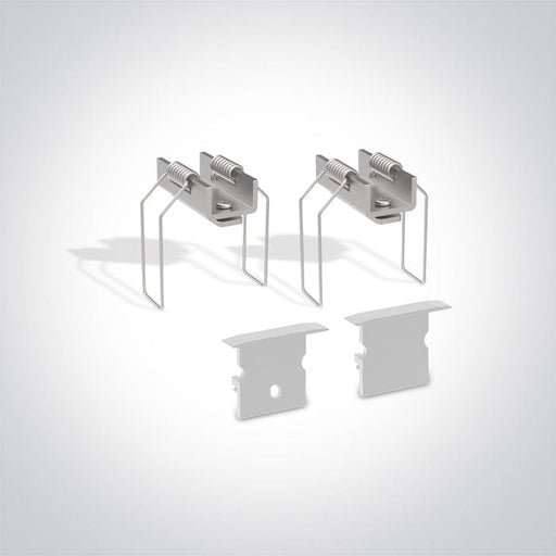 White Recessed Profile 2m + Pc Opal Diffuser Dark Light - Toplightco