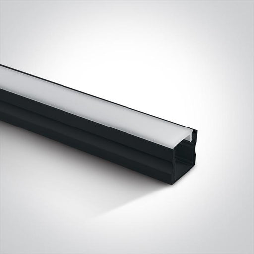 LED Strip Profile Black 2m RectangularAluminium One Light SKU:7904/B - Toplightco