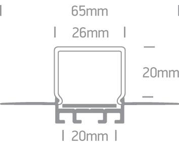 LED Strip Aluminium Rectangular Aluminium One Light SKU:7904ATR/AL - Toplightco