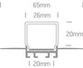 LED Strip Aluminium Rectangular Aluminium One Light SKU:7904ATR/AL - Toplightco