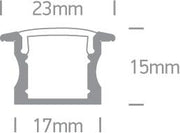 LED Strip Profile Recessed White 2m Rectangular Aluminium One Light SKU:7904R/W - Toplightco