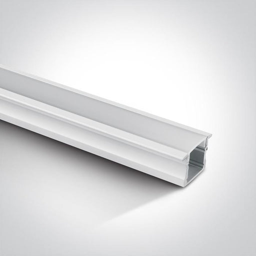 LED Strip Profile Recessed White 2m Rectangular Aluminium One Light SKU:7904R/W - Toplightco