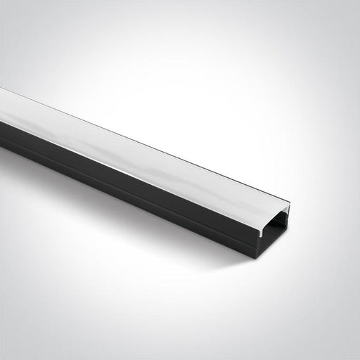 LED Strip Profile Black 2m RectangularAluminium One Light SKU:7905/B - Toplightco