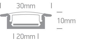LED Strip Profile White 2m Rectangular Aluminium One Light SKU:7906R/W - Toplightco