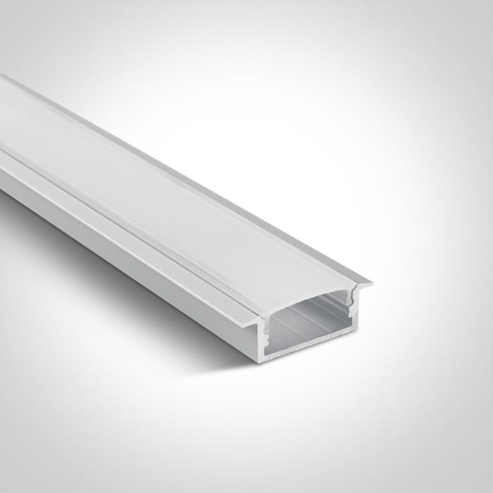 LED Strip Profile White 2m Rectangular Aluminium One Light SKU:7906R/W - Toplightco