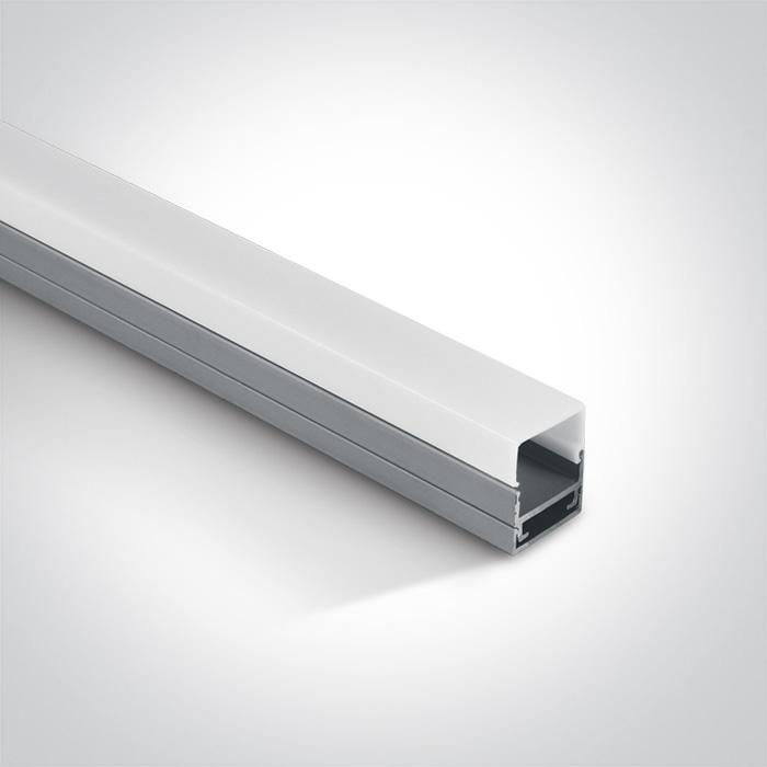 LED Strip Profile Aluminium 2m Rectangular Aluminium One Light SKU:7906/AL - Toplightco