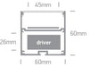 LED Strip Profile Black 2m RectangularAluminium One Light SKU:7910A/B - Toplightco