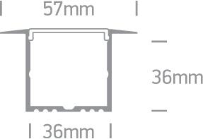 LED Strip Profile Aluminium 2m Rectangular Aluminium One Light SKU:7910R/AL - Toplightco