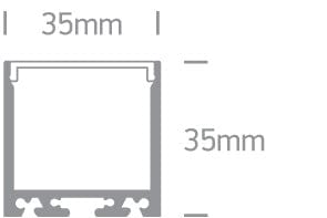 LED Tape Profile Black 2m Rectangular Aluminium One Light SKU:7912/B/B - Toplightco