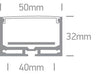 LED Strip Profile Aluminium 2m Rectangular Aluminium One Light SKU:7912A/AL - Toplightco